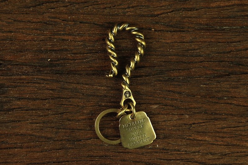 【METALIZE】麻花大勾黃銅吊飾鑰匙圈 - 鑰匙圈/鑰匙包 - 銅/黃銅 