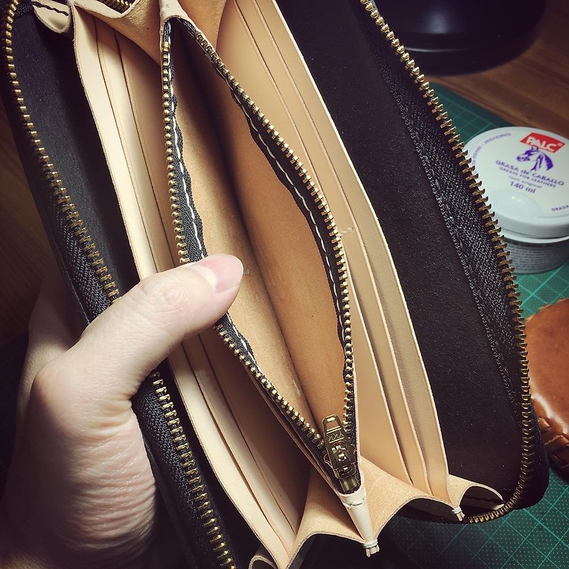 Kojima Handmade Zip Around Wallet Leather Zip Around Wallet-Wide Version - Wallets - Genuine Leather Black