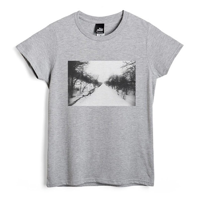 Path - Deep Heather Grey - Women's T-Shirt - เสื้อยืดผู้หญิง - ผ้าฝ้าย/ผ้าลินิน สีเทา