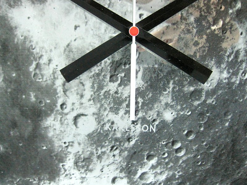 (Karlson Moon glass wall clock) Karlsson Moon Moon Wall Wall clock - นาฬิกา - แก้ว สีเทา