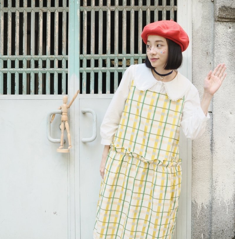 ☺ Boomboomkidz / 黃芥末酸黃瓜醬背心洋裝 ☺ - 連身裙 - 其他材質 黃色