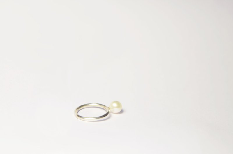 珍珠銀戒 - 戒指 - 寶石 白色