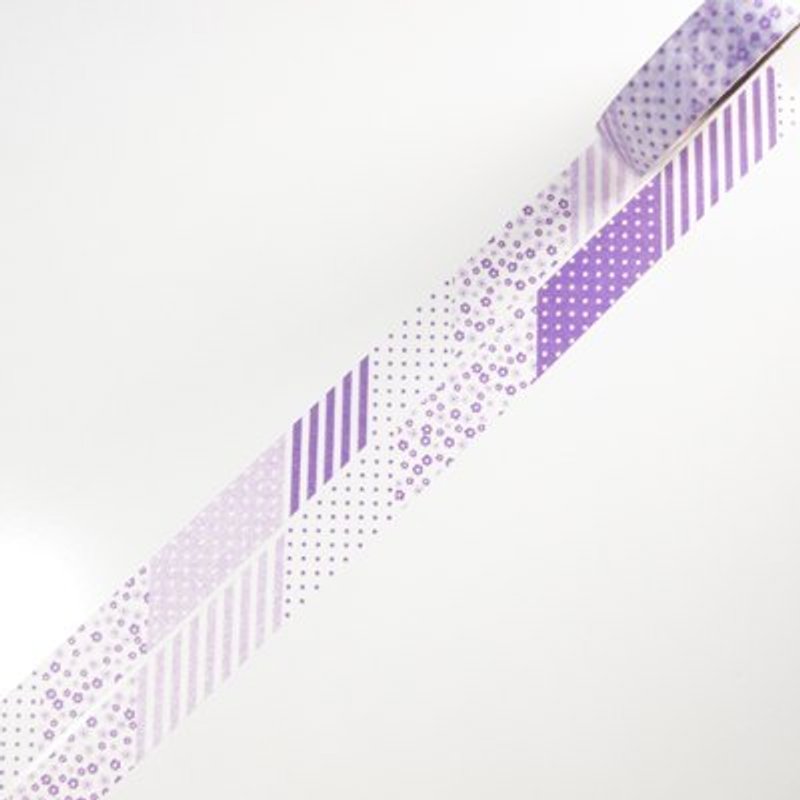 Aimez le style 和紙膠帶 (01016 碎花拼布-紫) - มาสกิ้งเทป - กระดาษ สีม่วง