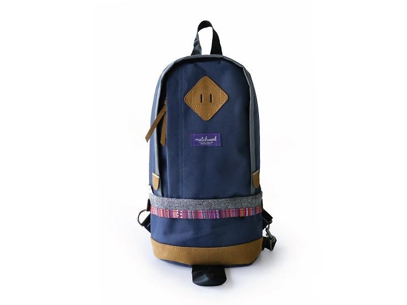 Matchwood Wood Design Matchwood Bilayer Shoulder Backpack Backpack Side Blue - Messenger Bags & Sling Bags - Other Materials Blue