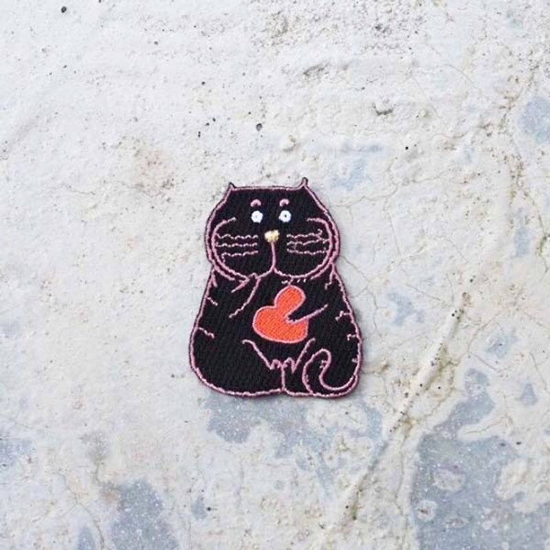 Happy Everyday Jeep Cat Embroidered Patch - Other - Thread Black