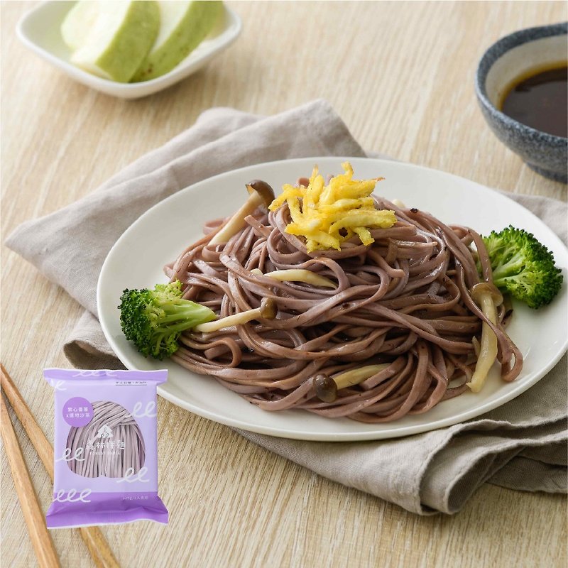 【 森林麵食 】森林拌麵 - 紫心蕃薯(細麵)x道地沙茶(葷) 單包入 - 拌麵/麵條/米粉 - 新鮮食材 紫色