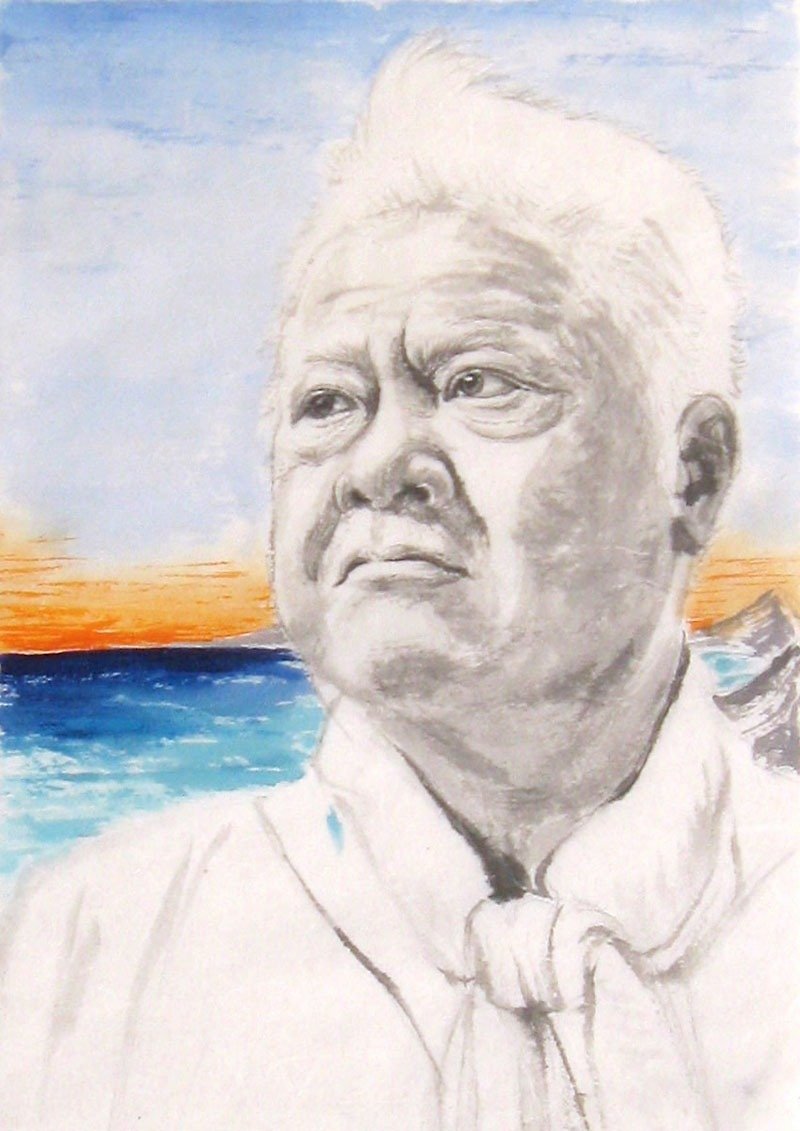 custom portraits - Chinese ink painting - time goes fast - Customized Portraits - Paper Multicolor