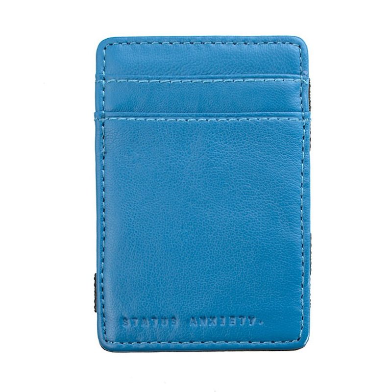 FLIP Money Clip/Card Holder_Blue, Black / Blue + Black - Card Holders & Cases - Genuine Leather Blue