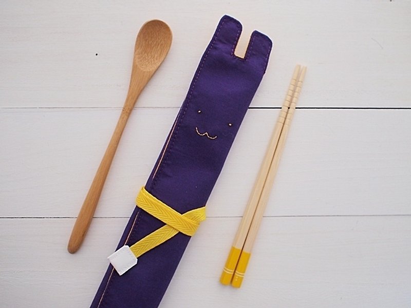 hairmo. Smiling Rabbit Chopsticks Set-B Deep Purple - Chopsticks - Other Materials Purple