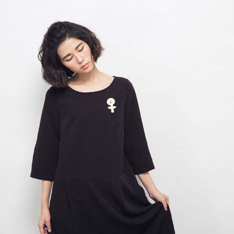 Fog night stroll Sleeve Dresses - One Piece Dresses - Other Materials Black