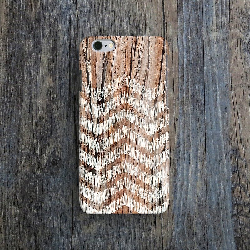 Wood, Zigzag - Designer,iPhone Wallet,Pattern iPhone wallet - Phone Cases - Plastic Blue