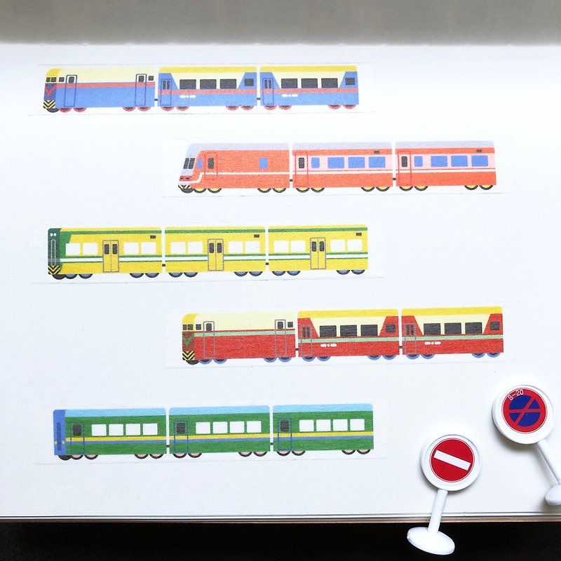 鐵道系列: 火車紙膠帶 - 紙膠帶 - 紙 多色