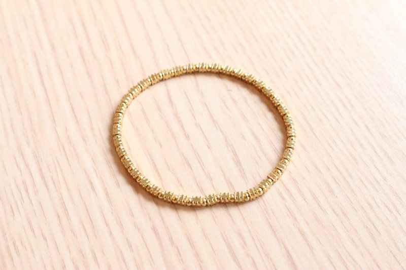 < ☞ HAND IN HAND ☜ > brass - basically double groove brass bracelet (0125) - Bracelets - Other Metals Gold