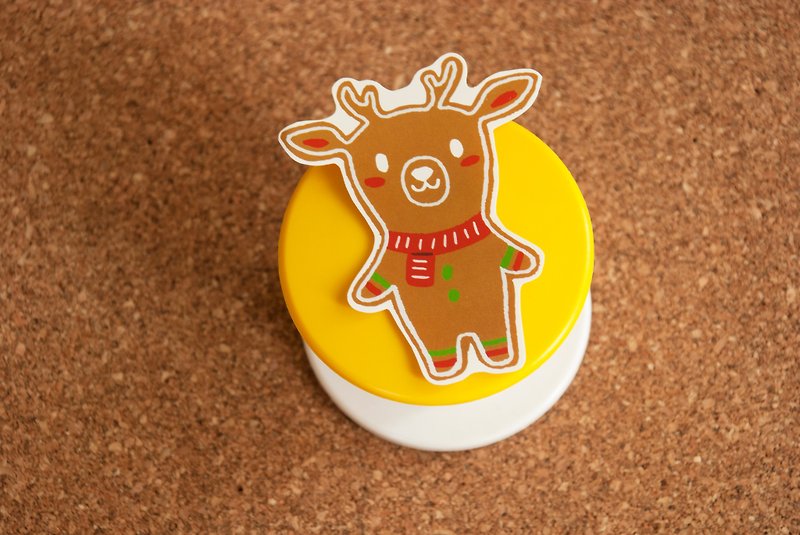 Christmas sticker: Gingerbread card - สติกเกอร์ - กระดาษ สีกากี