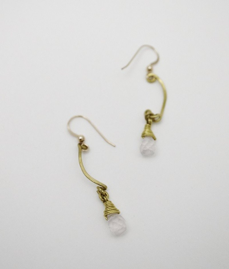 The light series。Gemstone Earring #12 - Earrings & Clip-ons - Other Metals Gold