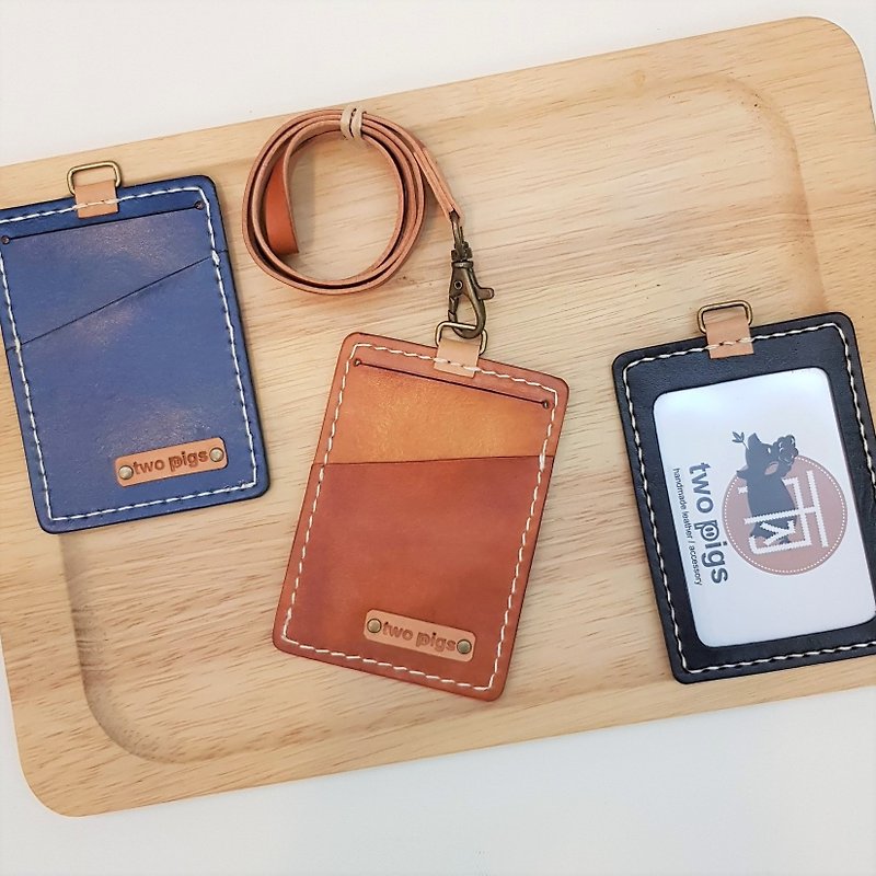 Identification Card/Certificate Set/Ticket Holder_Pure Cowhide_Straight Type_English name can be printed - ID & Badge Holders - Genuine Leather Multicolor