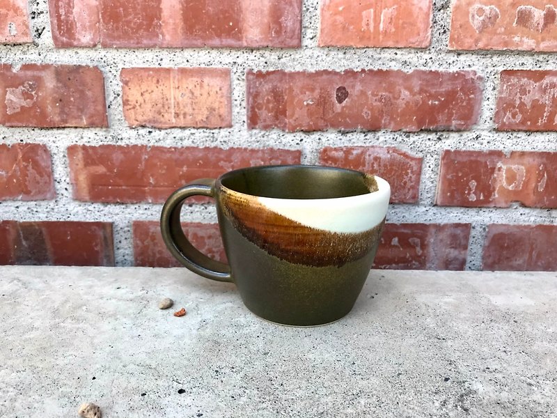 Hand drawn matcha mousse cup 350c.c - Mugs - Other Materials Multicolor