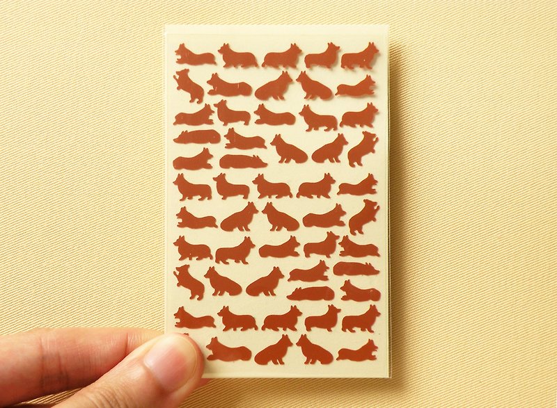Corgi Stickers - Stickers - Waterproof Material Brown