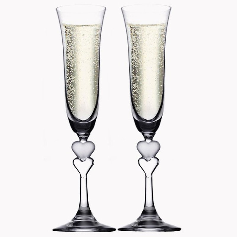 Valentine's Day wedding gift (one pair price) 340cc [MSA wedding special for the German Cup 'Double Heart Crystal champagne glass SPIEGELAU platinum married cup heart-shaped design -GA450 - Bar Glasses & Drinkware - Glass White