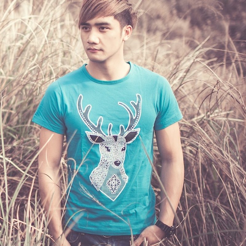 [Series] Department of Forestry male version of Legend of White Deer T-SHIRT - Men's T-Shirts & Tops - Cotton & Hemp Brown