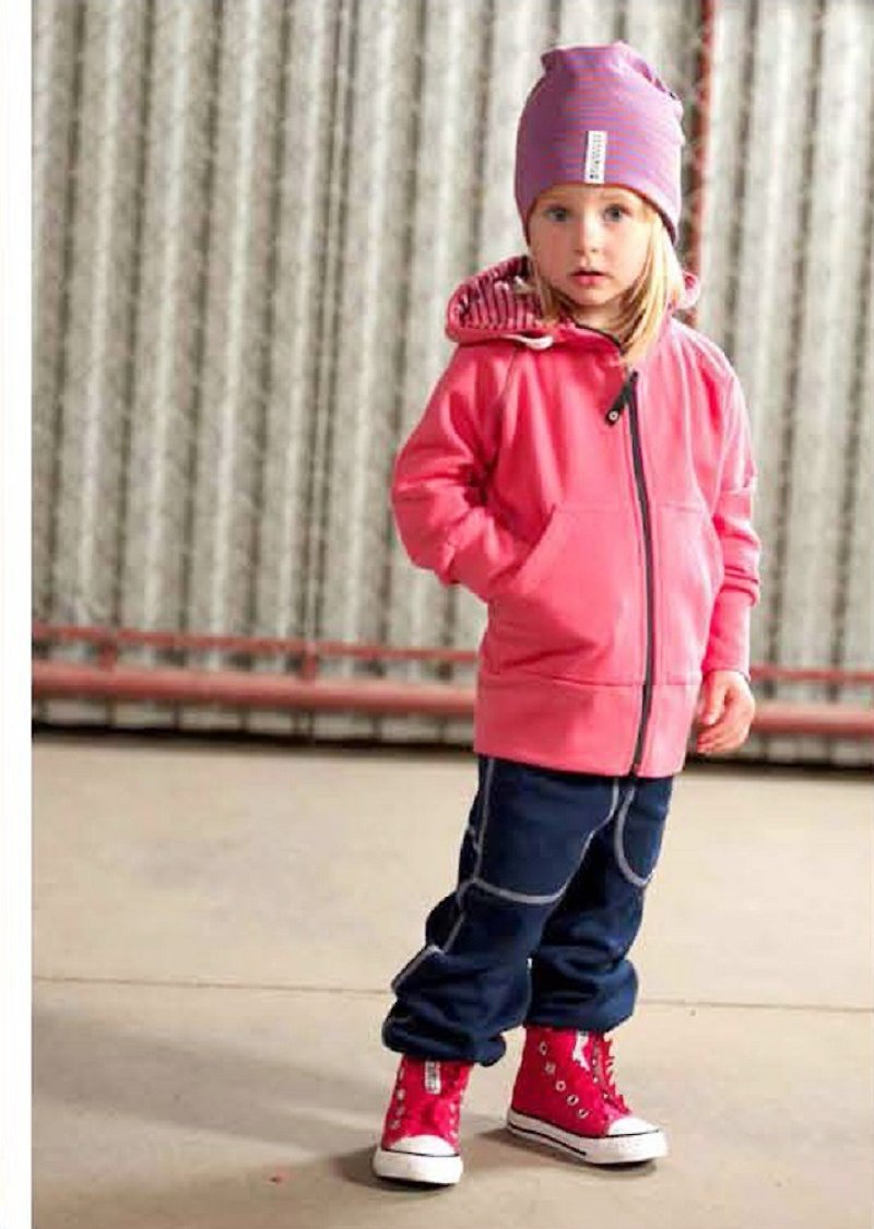 [Swedish children's clothing] Organic cotton lined cotton hooded jacket 1-10 years old pink - Coats - Cotton & Hemp Pink