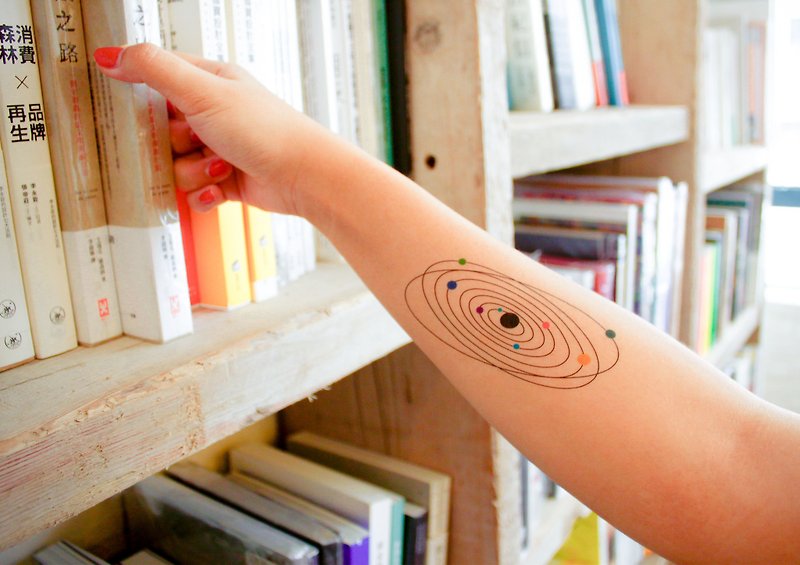 Surprise Tattoos - Solar System Temporary Tattoo - Temporary Tattoos - Paper Multicolor