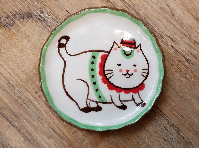 【動物圓盤】貓侍 - 花瓶/花器 - 陶 