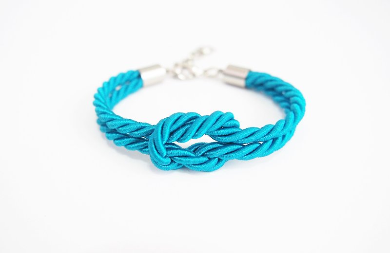 Blue bracelet - Beach bracelet - summer wedding - nautical bracelet - tie the knot bracelet - 手鍊/手鐲 - 其他材質 藍色