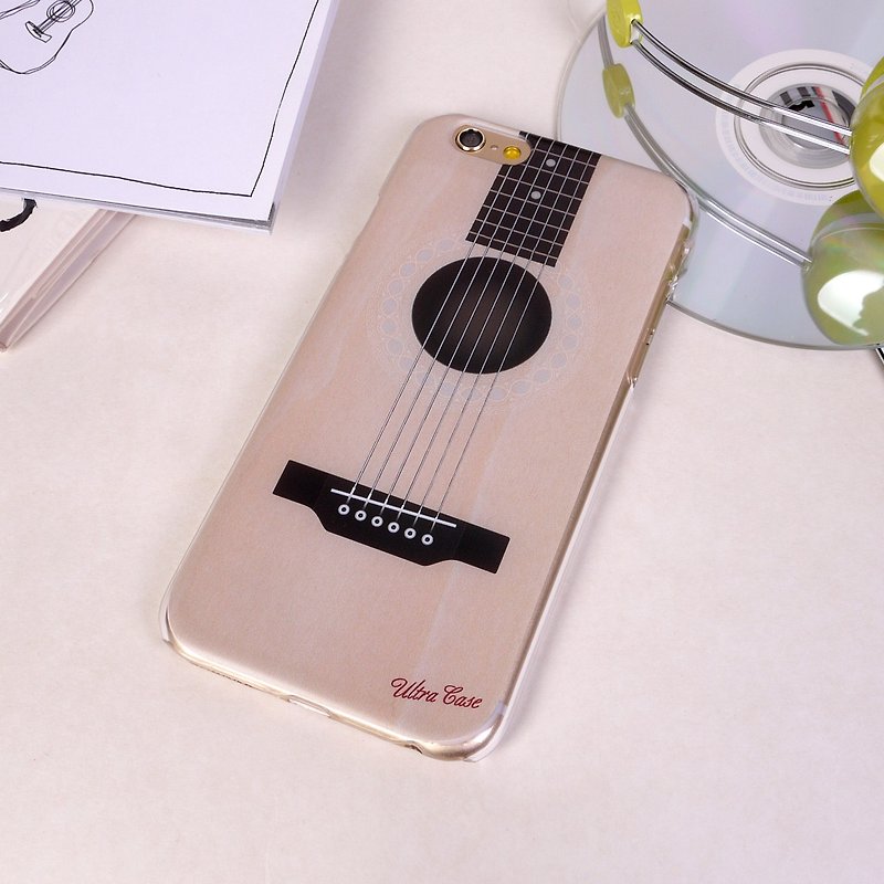 Ultra Sound Acoustic Guitar Folk Print Soft / Hard Case for iPhone X,  iPhone 8,  iPhone 8 Plus,  iPhone 7,  iPhone 7 Plus iPhone 6/6s,  iPhone 6/6s Plus,  iPhone 5/5S, iPhone 4/4S, Samsung Galaxy Note 4 Note 3, S5, S4, S3 - Phone Cases - Plastic Brown
