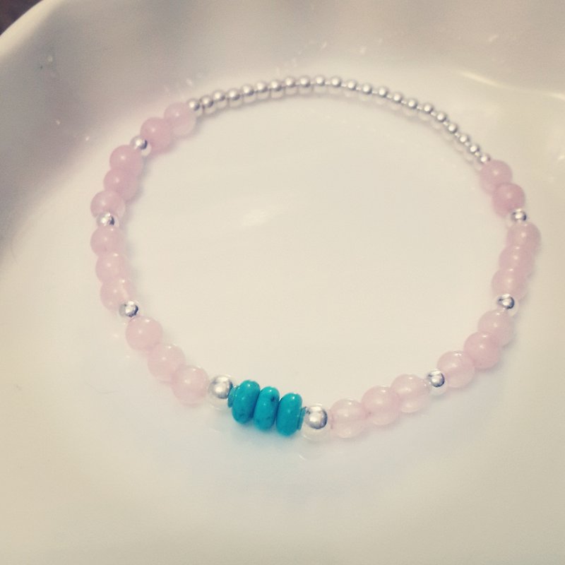 925 sterling silver snow sugar _ _ strawberry peach girls - Bracelets - Gemstone Pink