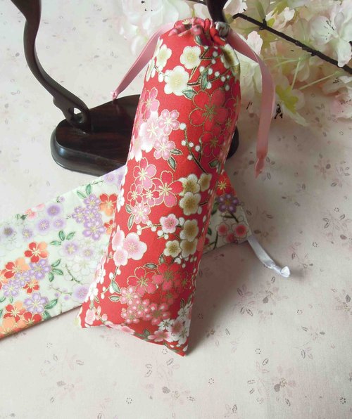 攏雲閣手工髮飾工坊 攏雲閣-雙花和風手工束口簪袋收納袋