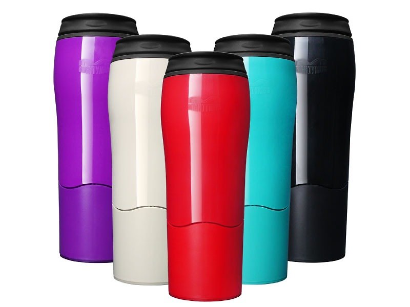 [Sucking the odds and not pouring the cup] Double-layer accompanying cups, five colors, optional 1 - กระติกน้ำ - พลาสติก 