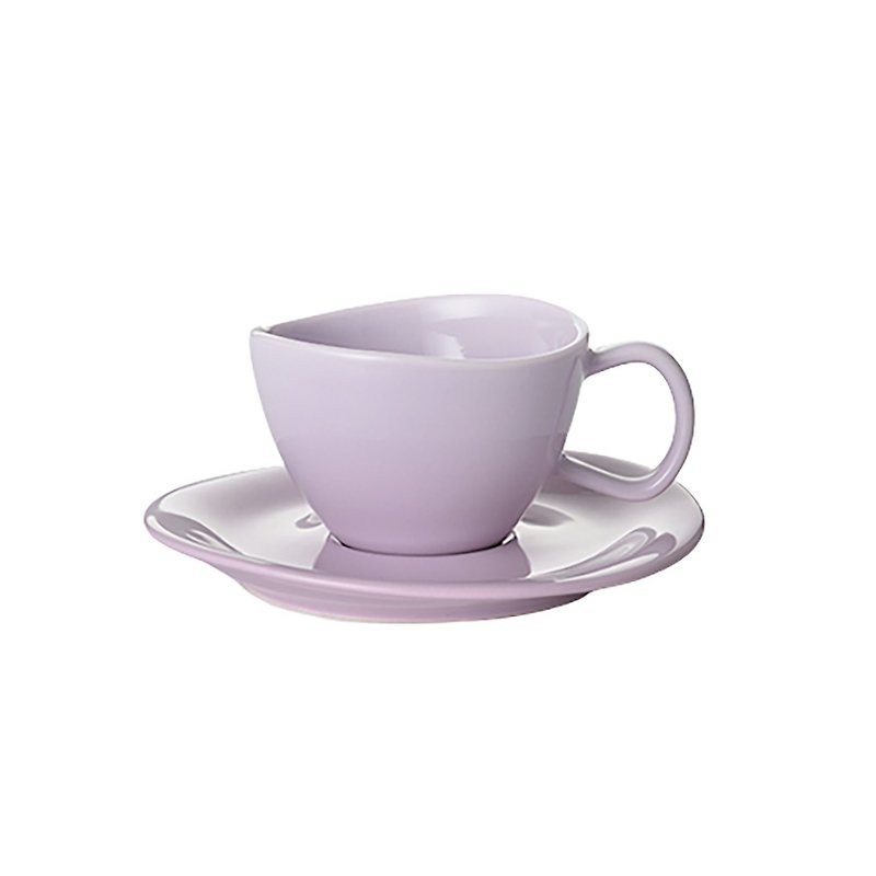 [Flower Series] Flower Tea Cup Plate Set (Pink Purple) - Mugs - Other Materials Purple