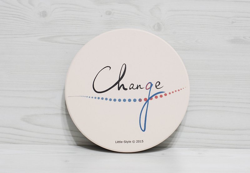 Absorbent coaster-Change&Chance - Coasters - Other Materials White