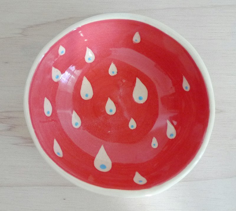 雨滴小缽-紅 - เครื่องครัว - วัสดุอื่นๆ สีแดง