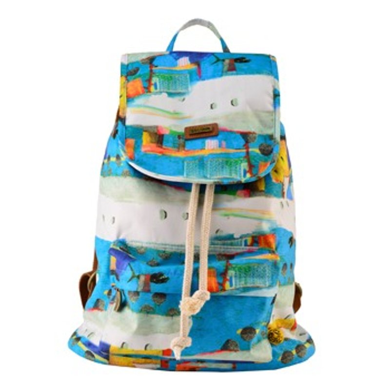 【SOLUNA X SAIMIHO】Drawstring Backpack│Blue - กระเป๋าหูรูด - เส้นใยสังเคราะห์ หลากหลายสี