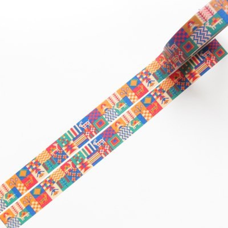 Aimez le style and paper tape (03,676 Persian carpet weaving) - Washi Tape - Paper Multicolor