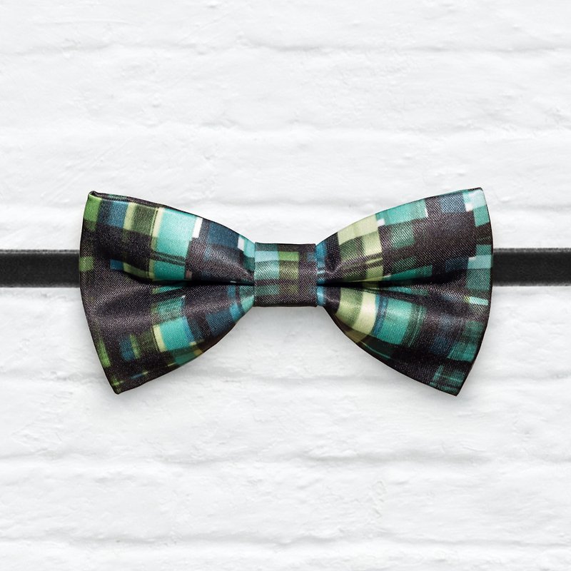 Style 0088 墨綠的格 印花 系列 領結 - 領結/領巾 - 其他材質 綠色