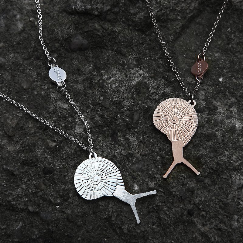 【Holiday Surprise Package】Snail Stainless Steel Necklace Gift Wenqing - Necklaces - Other Metals 