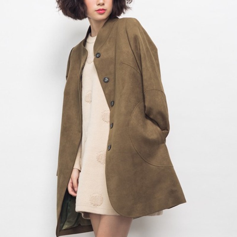 Call of the Wild collar suede coat - Bear Green - Women's Casual & Functional Jackets - Other Materials Brown