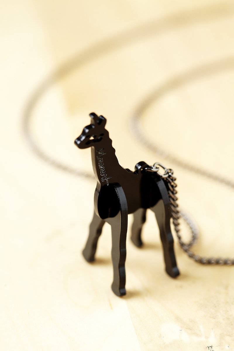 Original pattern - three-dimensional giraffe necklace - Forest travel - สร้อยคอ - อะคริลิค สีดำ