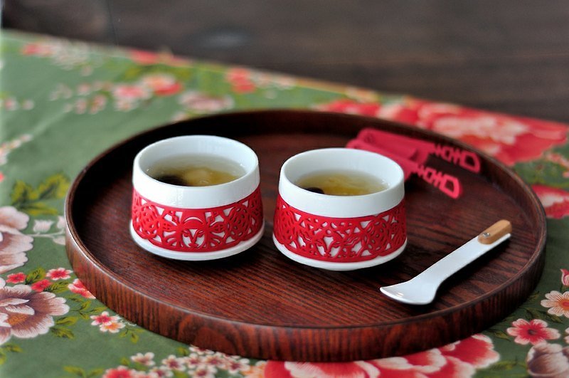 JIAO BEI (wedding gift) - ถ้วย - วัสดุอื่นๆ สีแดง