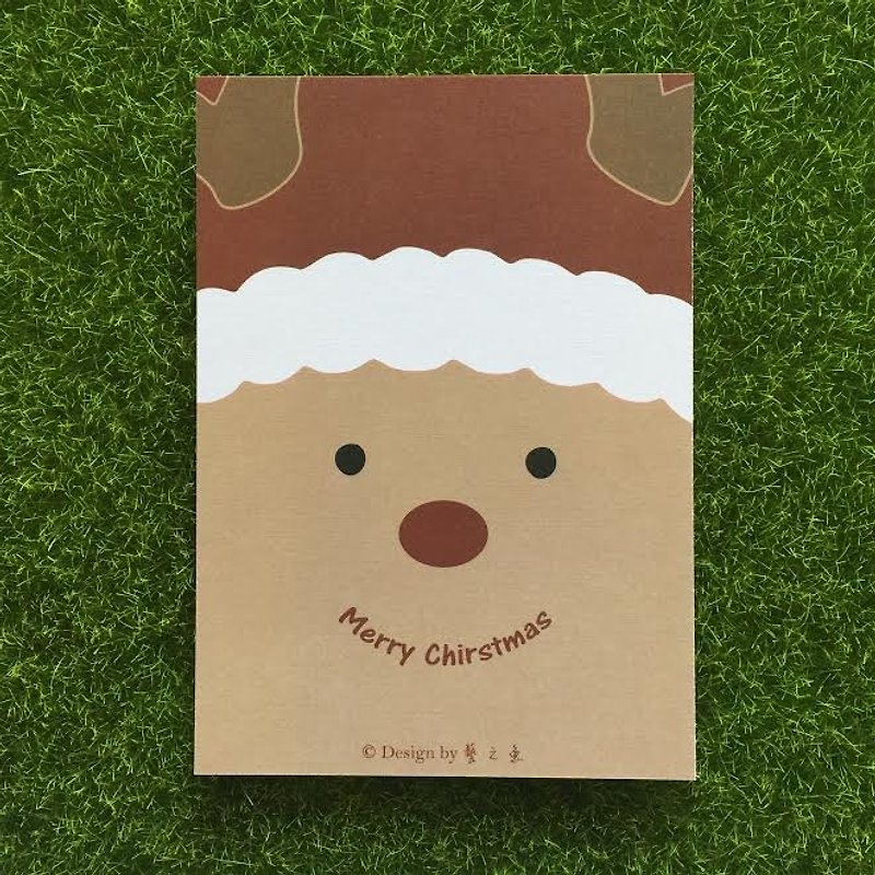 《藝之魚》麋鹿 聖誕節 聖誕卡 卡片 明信片 聖誕禮物 --CM008 - 心意卡/卡片 - 紙 紅色