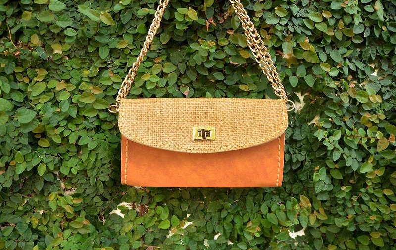 Hand-made leather ─ fashionable ladies' bag. Mushroom Poet + Handmade = The Mushroom Hand. - Messenger Bags & Sling Bags - Genuine Leather Gold