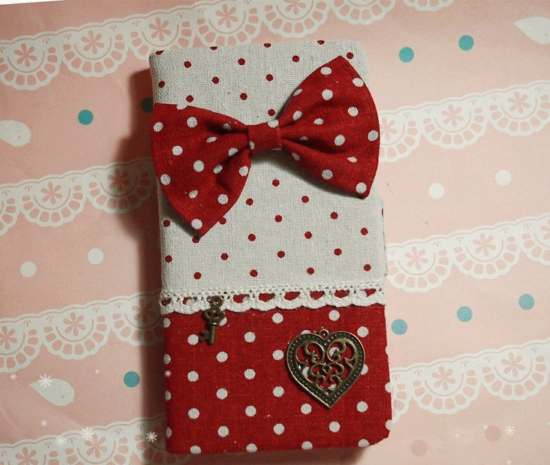 禮物 布藝 紅色波點蝴蝶結愛心 手機套 保護套 手機殼 Sony Xperia Z4 Z3 Z2 Z1 ZR Z ZL mini - 其他 - 其他材質 紅色