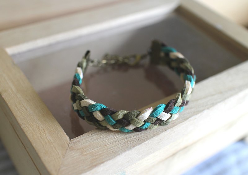 hand made bracelet-- korean synthetic leather【Green tea brownie】 - Bracelets - Genuine Leather 