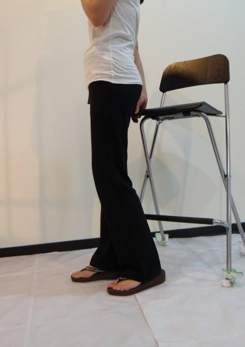 Gain Giogio (Female) Organic Cotton Casual Pants - กางเกงขายาว - ผ้าฝ้าย/ผ้าลินิน สีดำ