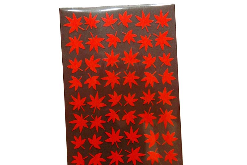 Maple Autumn Leaf Stickers - สติกเกอร์ - กระดาษ สีแดง