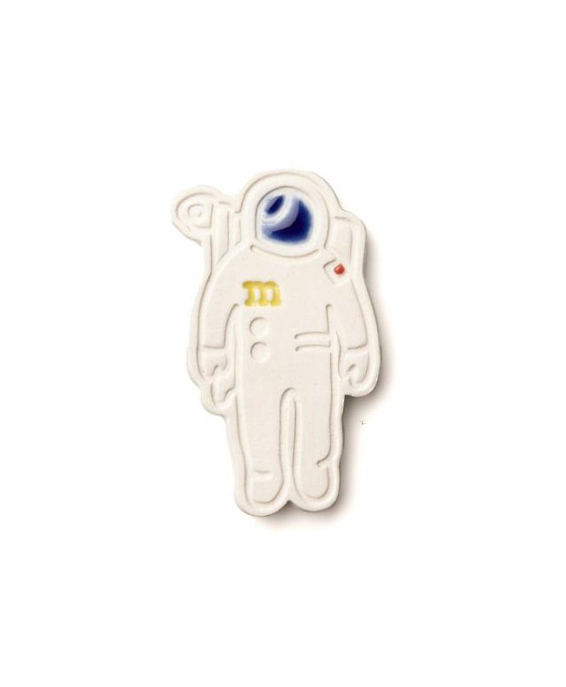 【再販】宇宙飛行士ブローチ - ブローチ - 磁器 ホワイト