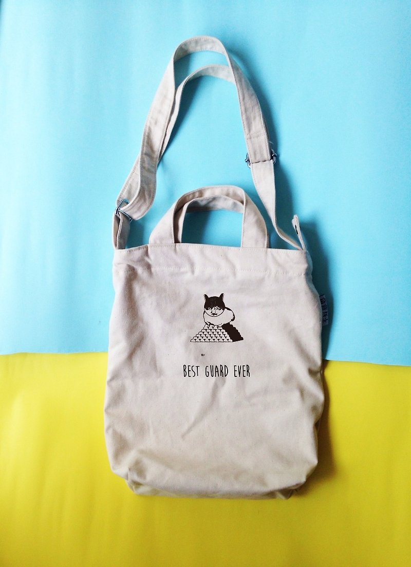Cats guard | portable canvas shoulder bag - กระเป๋าแมสเซนเจอร์ - วัสดุอื่นๆ 